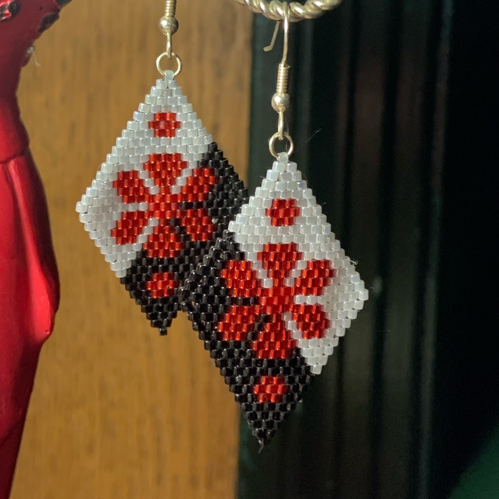 Handmade Glass Seed Bead Earrings